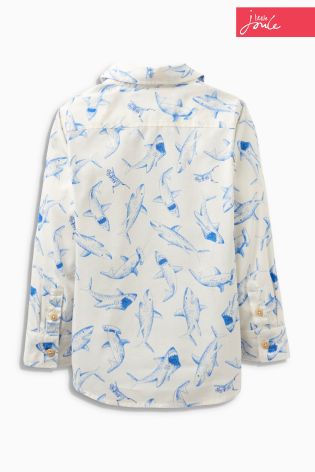 Cream Little Joule Bryce Shark Print Shirt